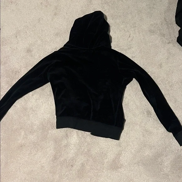 size XL Juicy Black velour vintage Zip-up Sweater - Picture 2 of 3